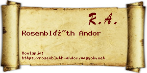 Rosenblüth Andor névjegykártya